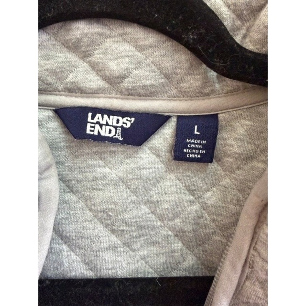 Women's Gray Lands End Quilted Vest Size L - Picture 3 of 5